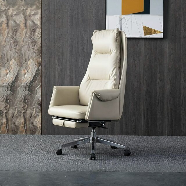 Rackhams Bethalto Office Chair With Footrest, Recliner Office Chair - Black - image 1