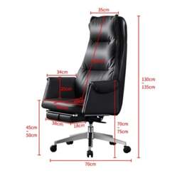 Rackhams Bethalto Office Chair With Footrest, Recliner Office Chair - Black - thumbnail 6