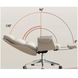 Rackhams Bethalto Office Chair With Footrest, Recliner Office Chair - Black - thumbnail 2