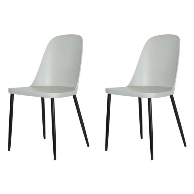Rackhams Pair of Aspen Duo Modern Dining Chairs - Grey - image 1