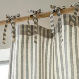 Rackhams Zanzibar Woven Stripe Voile Curtain Panel Grey - 140 x 229 cm - Grey - thumbnail 3
