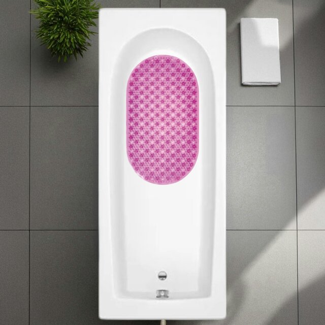 Rackhams Cleo Pink Anti Slip Bath Mat 69cm x 39cm - image 1