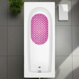 Rackhams Cleo Pink Anti Slip Bath Mat 69cm x 39cm - thumbnail 1