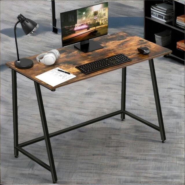 Rackhams Industrial Rustic Computer Desk 100CM Wide - image 1