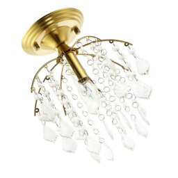 Rackhams Traditional Crystal Glass Waterfall Ceiling Light in Brushed Gold - thumbnail 5