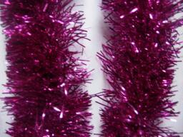 Rackhams 1.8m Hot Pink Christmas Tinsel Garlands, Multi-Pack PVC Decoration for Trees and Home Styling - Pink - Christmas tinsel - 1.8M - thumbnail 4