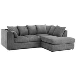 Rackhams Luxor Cord Fabric 4 Seater Corner Sofa Scatter Back - Cream - Right Hand Facing - thumbnail 3