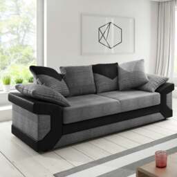 Rackhams Dino Mixed Fabric 3 Seater Sofa - Brown and Beige - thumbnail 2