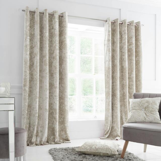 "Rackhams Crushed Velvet Eyelet Curtains - 66"" x 54""" - image 1