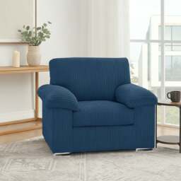 Rackhams Delta Full Jumbo Cord Single Seater Armchair - Marine Blue