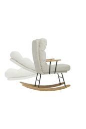 Rackhams Sherpa Upholstered Adjustable Rocking Chair - White - thumbnail 3