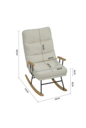 Rackhams Sherpa Upholstered Adjustable Rocking Chair - White - thumbnail 6