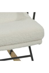 Rackhams Sherpa Upholstered Adjustable Rocking Chair - White - thumbnail 4