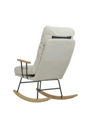 Rackhams Sherpa Upholstered Adjustable Rocking Chair - White - thumbnail 5