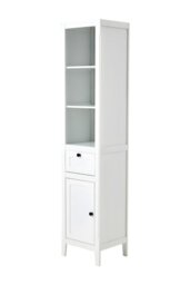 Rackhams 3 Tier Freestanding Tall Bathroom Storage Cabinet - White - thumbnail 4