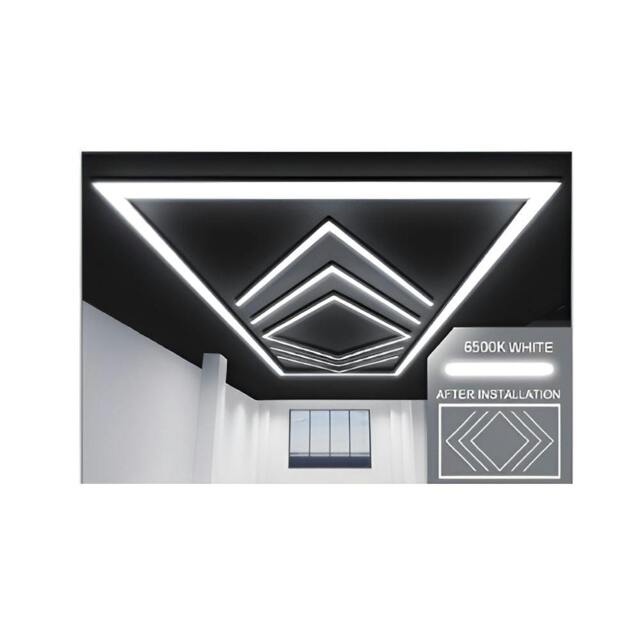 Rackhams 432W Designer LED Ceiling Light with Frame, 4 Arrow Grid with Border, Commercial Interior Lighting - image 1