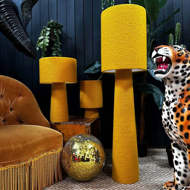 Rackhams Textured Boucle Portable lamps in Toffee - Maxi - 112cm Height - Rechargeable LED Bulb - image 1