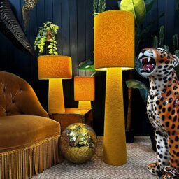 Rackhams Textured Boucle Portable lamps in Toffee - Maxi - 112cm Height - Rechargeable LED Bulb - thumbnail 2