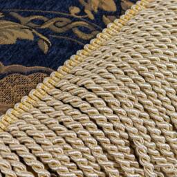 Rackhams Shiraz Traditional Jacquard Throw - Navy/Gold - 130cm x 150cm - Navy/Gold - 100% Polyester - thumbnail 3