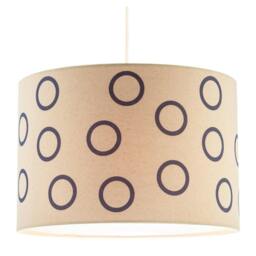 Rackhams Midnight Navy Blue Open Circle Pattern Linen Fabric Drum Lamp Shade - thumbnail 2
