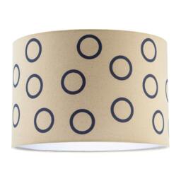 Rackhams Midnight Navy Blue Open Circle Pattern Linen Fabric Drum Lamp Shade - thumbnail 1