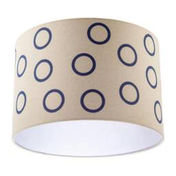 Rackhams Midnight Navy Blue Open Circle Pattern Linen Fabric Drum Lamp Shade - thumbnail 5