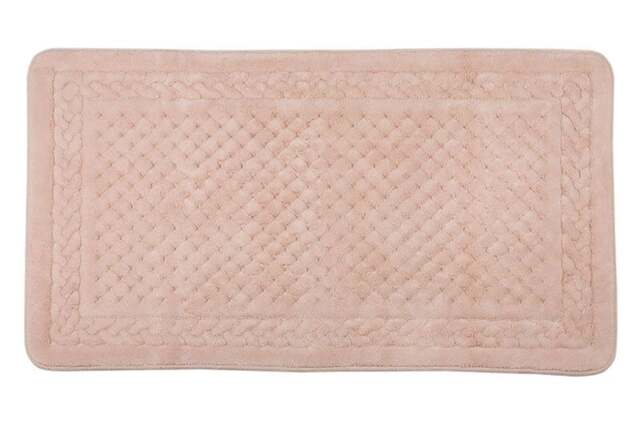 Rackhams Lace Luxurious Cotton Bath Mat - Dusty Pink - image 1