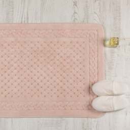 Rackhams Lace Luxurious Cotton Bath Mat - Dusty Pink - thumbnail 3