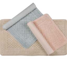 Rackhams Lace Luxurious Cotton Bath Mat - Dusty Pink - thumbnail 2