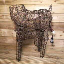"Rackhams 1m (53"") Brown Outdoor Standing Wicker Reindeer Decoration With LED Lights" - thumbnail 4