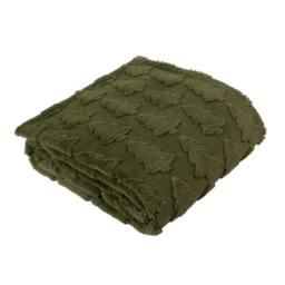 Rackhams Faux Fur Pine Tree Throw - Forest Green - 150cm x 200cm - Forest Green - 100% Polyester - thumbnail 1