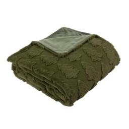 Rackhams Faux Fur Pine Tree Throw - Forest Green - 150cm x 200cm - Forest Green - 100% Polyester - thumbnail 2