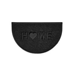 Rackhams Home Heart Embossed Halfmoon Spaghetti Indoor/Outdoor Doormat - Black - Yes (Suitable for Indoor) - thumbnail 1