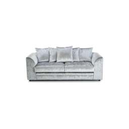 Rackhams Dylan Crushed Velvet 3+2 Seater Fabric Sofa in Silver - 3 Seater & 2 Seater Set - thumbnail 4