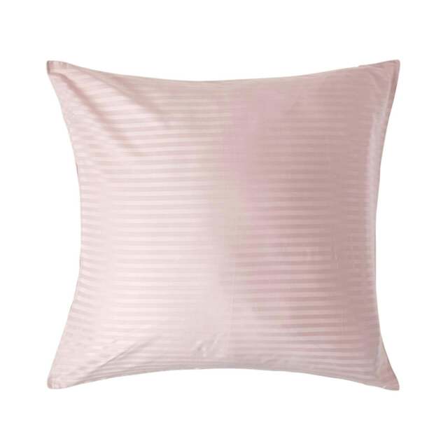 Rackhams Silky 330 TC Egyptian Cotton Satin Stripe Pillowcase, European Size - Dusky Pink Violet - 80 x 80 cm - image 1
