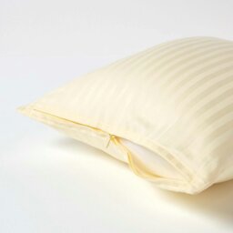 Rackhams Silky 330 TC Egyptian Cotton Satin Stripe Pillowcase, European Size - Dusky Pink Violet - 80 x 80 cm - thumbnail 4