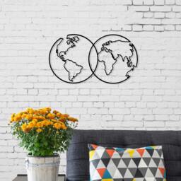 Rackhams Modern Metal Wall Art United Theme Home Ornament Decorative Minimalist Design Hanging Wall Sculpture, Black - Metal - Black - thumbnail 2