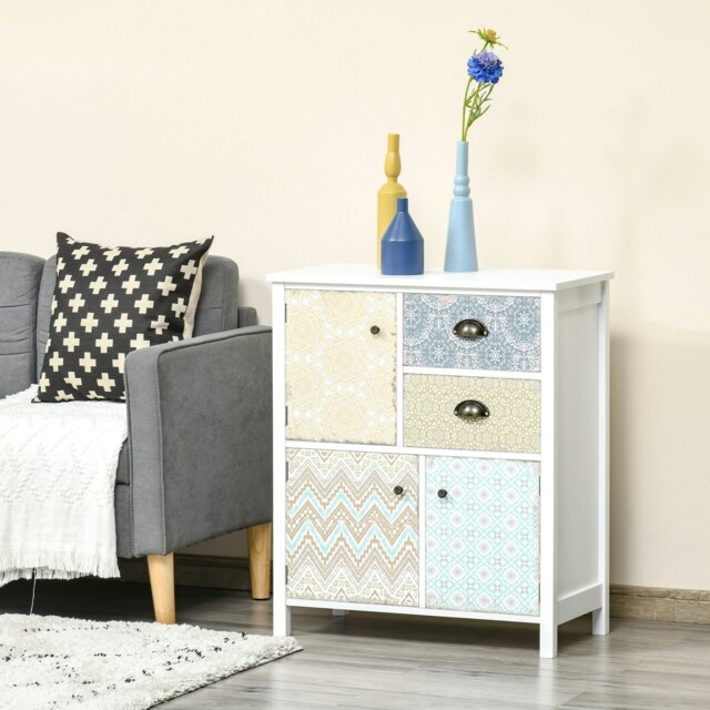Rackhams 5 Drawer Table Multi-purpose Storage Chest Sideboard Retro Style Entryway - image 1