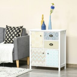 Rackhams 5 Drawer Table Multi-purpose Storage Chest Sideboard Retro Style Entryway