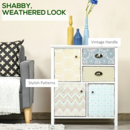 Rackhams 5 Drawer Table Multi-purpose Storage Chest Sideboard Retro Style Entryway - thumbnail 5
