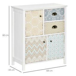 Rackhams 5 Drawer Table Multi-purpose Storage Chest Sideboard Retro Style Entryway - thumbnail 3