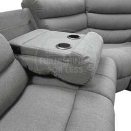 Rackhams Manhattan Full Fabric Reclining 5 Seater Corner Sofa - Grey - thumbnail 5