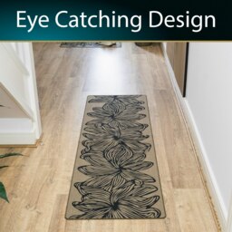 Rackhams Elegance Machine Washable Entrance Runner Doormat, 50x150cm - Flowers - thumbnail 5