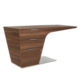 Rackhams Walnut desk with chrome-plated steel base 3012