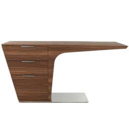 Rackhams Walnut desk with chrome-plated steel base 3012 - thumbnail 2