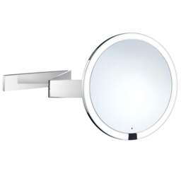 Rackhams Polished Chrome Sensor Activated LED Mirror - Wall Mounted Extendable Swing Arm 7x Magnification Rechargable Battery Bathroom Makeup or Shaving