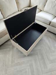 Rackhams Animal Print Cream Storage Ottoman Bench – Coffee Table, Pouffe Seat & Hidden Storage - 50 x 30 Inches (127 x 76cm) - thumbnail 4