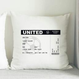 Rackhams Personalised Football Ticket Cushion - Cotton - h38 x w38 x d8cm - thumbnail 4