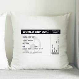 Rackhams Personalised Football Ticket Cushion - Cotton - h38 x w38 x d8cm - thumbnail 2