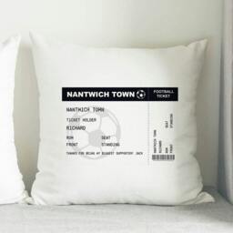 Rackhams Personalised Football Ticket Cushion - Cotton - h38 x w38 x d8cm - thumbnail 3